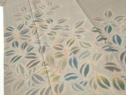 平和屋着物●訪問着　背抜き仕立て　絞り　刺繍　南天文　金糸　正絹　逸品　未使用　CABI3004yc