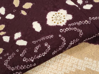 平和屋着物●訪問着　作家物　絞り　刺繍　流水舞花文　金彩　正絹　逸品　CABI3007yc