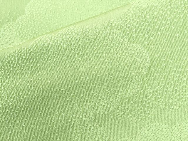 平和屋着物●上質な色無地　雲重ね地紋　若菜色　高島屋扱い　正絹　逸品　未使用　CABI3017yc