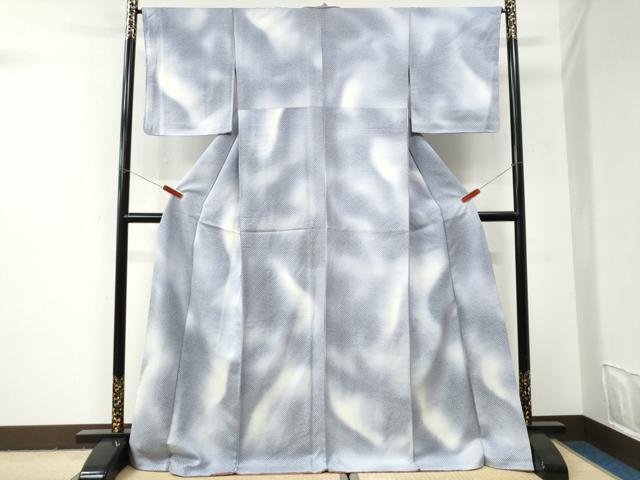 平和屋着物●上質なお召　鹿の子文様　ロング丈　正絹　逸品　未使用　CABI3023yc