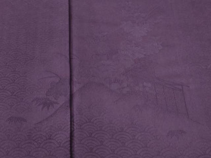 平和屋着物●色留訪問着　青海波草花地紋　蒲葡色　正絹　逸品　未使用　CABI3024yc
