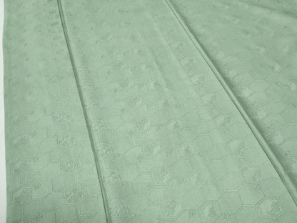 平和屋着物●上質な色無地　吉祥草花地紋　薄萌葱色　正絹　逸品　CABI3026yc