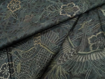 平和屋着物●中国三大刺繍　スワトウ刺繍　総刺繍　本場大島紬　訪問着　9マルキ　鳳凰流水更紗花文　正絹　逸品　CABI3028yc