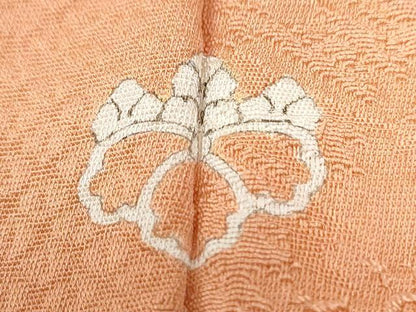平和屋着物●上質な色無地　網目花地紋　洒落柿色　正絹　逸品　未使用　CABI3030yc