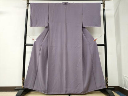 平和屋着物●上質な色無地　鳩羽色　正絹　逸品　未使用　CABI3031yc
