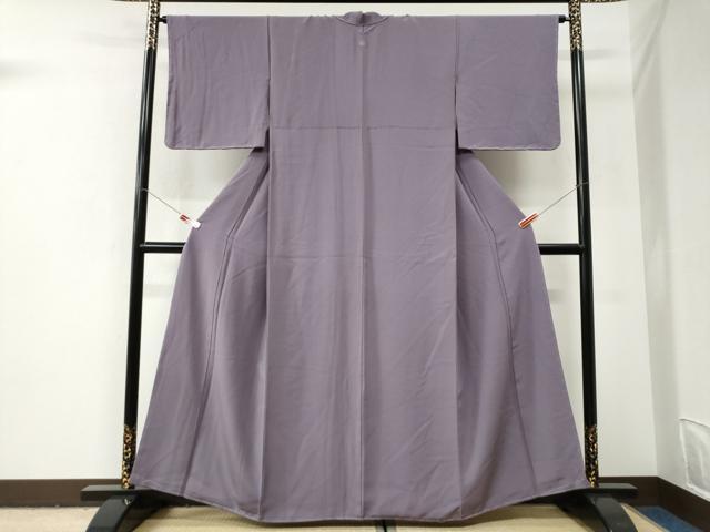 平和屋着物●上質な色無地　鳩羽色　正絹　逸品　未使用　CABI3031yc
