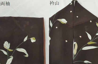 平和屋着物●上質な小紋　枝花文　正絹　逸品　CABI3033yc