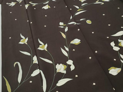 平和屋着物●上質な小紋　枝花文　正絹　逸品　CABI3033yc