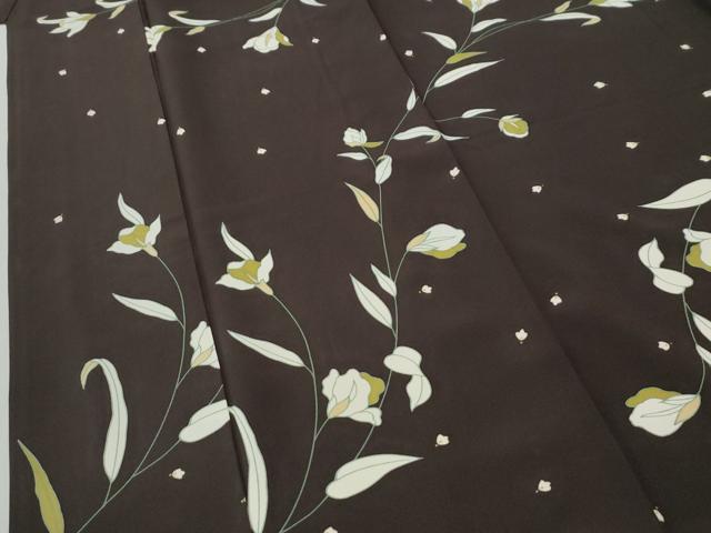 平和屋着物●上質な小紋　枝花文　正絹　逸品　CABI3033yc