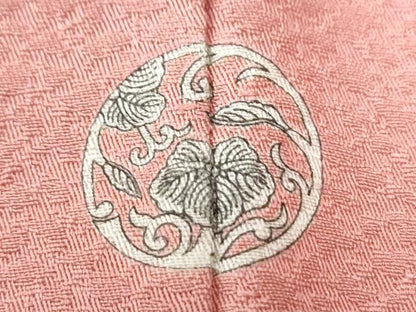 平和屋着物●中国三大刺繍　スワトウ刺繍　総刺繍　無地絵羽訪問着　花絵巻文　珊瑚色　正絹　逸品　未使用　CABI3037yc