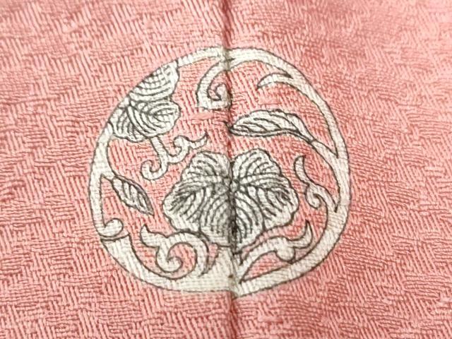 平和屋着物●中国三大刺繍　スワトウ刺繍　総刺繍　無地絵羽訪問着　花絵巻文　珊瑚色　正絹　逸品　未使用　CABI3037yc