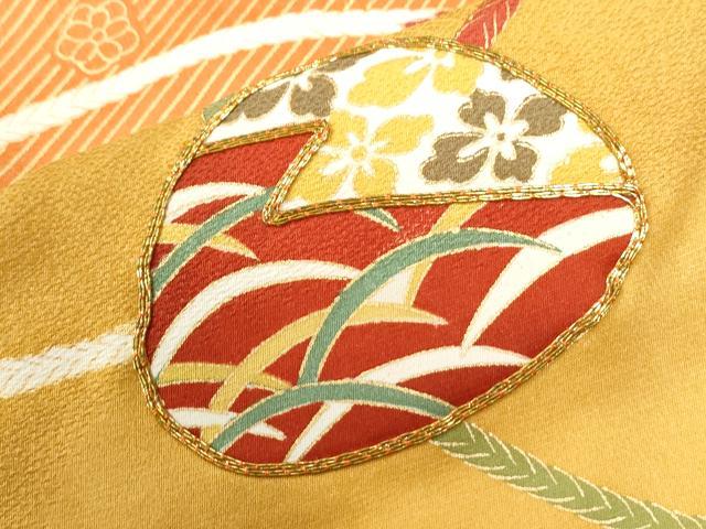平和屋着物●訪問着　駒刺繍　貝桶吉祥花唐草文　金彩　正絹　逸品　CABI3044yc