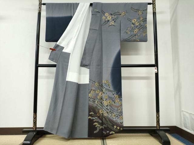 平和屋着物●訪問着　辻が花　暈し染め　金彩　正絹　逸品　CABI3045yc