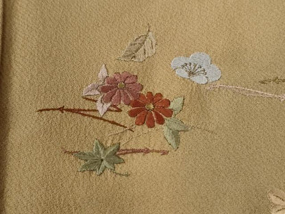 平和屋着物●訪問着　総刺繍　吹き寄せ花文　暈し染め　正絹　逸品　CABI3046yc