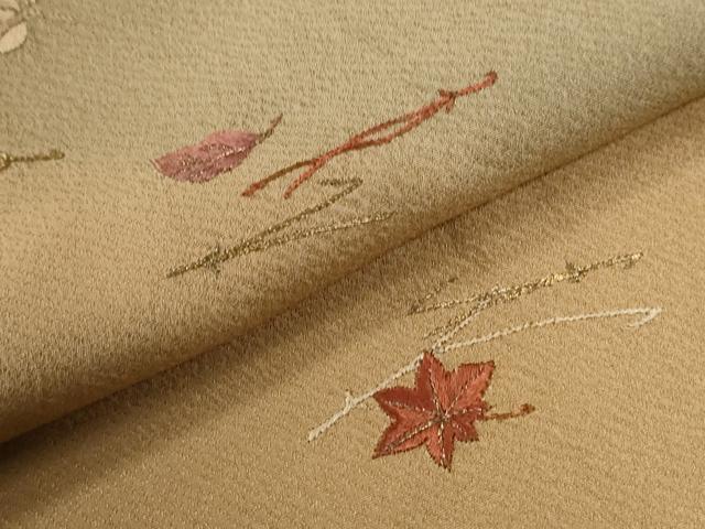平和屋着物●訪問着　総刺繍　吹き寄せ花文　暈し染め　正絹　逸品　CABI3046yc