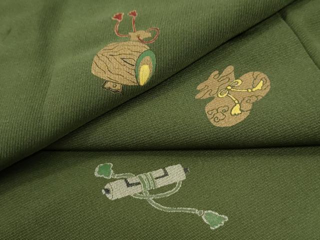 平和屋着物●上質な小紋　宝尽くし　三越扱い　正絹　逸品　CABI3049yc