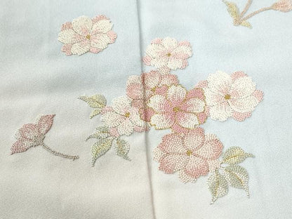 平和屋着物●中国三大刺繍　総相良刺繍　訪問着　舞花文　暈し染め　金糸　正絹　逸品　CABI3051yc