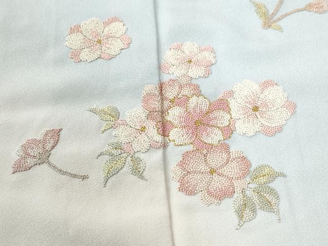 平和屋着物●中国三大刺繍　総相良刺繍　訪問着　舞花文　暈し染め　金糸　正絹　逸品　CABI3051yc