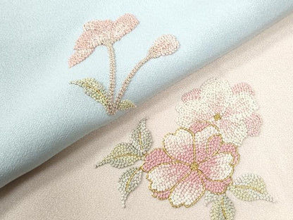 平和屋着物●中国三大刺繍　総相良刺繍　訪問着　舞花文　暈し染め　金糸　正絹　逸品　CABI3051yc