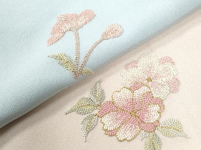 平和屋着物●中国三大刺繍　総相良刺繍　訪問着　舞花文　暈し染め　金糸　正絹　逸品　CABI3051yc