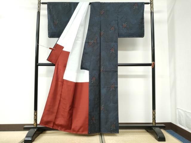 平和屋着物●本場大島紬　吉祥草花文　正絹　逸品　未使用　CABI3054yc