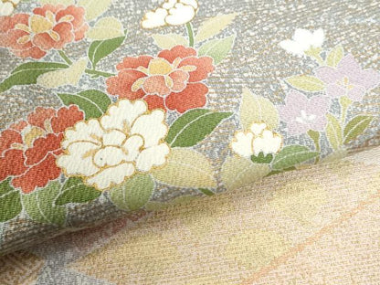 平和屋着物●訪問着　雪輪吉祥草花文　暈し染め　金彩　正絹　逸品　CABI3057yc
