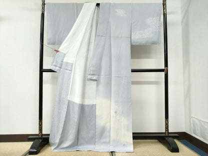 平和屋着物●訪問着　破れ色紙草花文　暈し染め　金銀彩　ロング丈　正絹　逸品　未使用　CABI3058yc