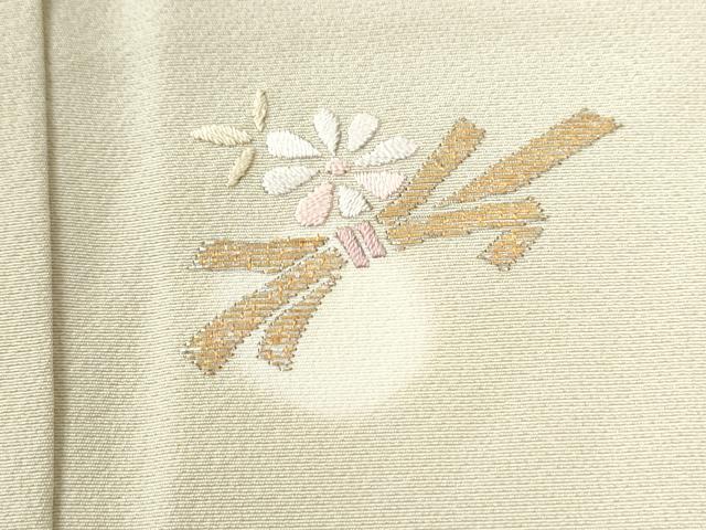 平和屋着物●訪問着　総刺繍　竹屋町刺繍　束ね熨斗舞花文　蛍暈し　正絹　逸品　CABI3061yc