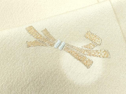 平和屋着物●訪問着　総刺繍　竹屋町刺繍　束ね熨斗舞花文　蛍暈し　正絹　逸品　CABI3061yc