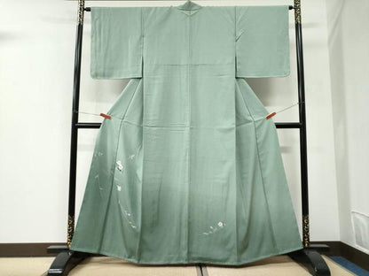平和屋着物●色留訪問着　友禅　枝花文　暈し染め　正絹　逸品　未使用　CABI3062yc