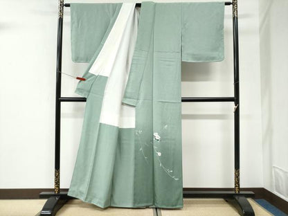 平和屋着物●色留訪問着　友禅　枝花文　暈し染め　正絹　逸品　未使用　CABI3062yc