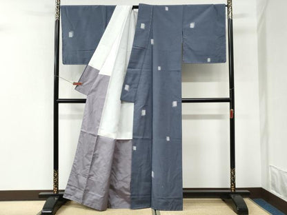 平和屋着物●上質な紬　色紙重ね文　正絹　逸品　未使用　CABI3064yc