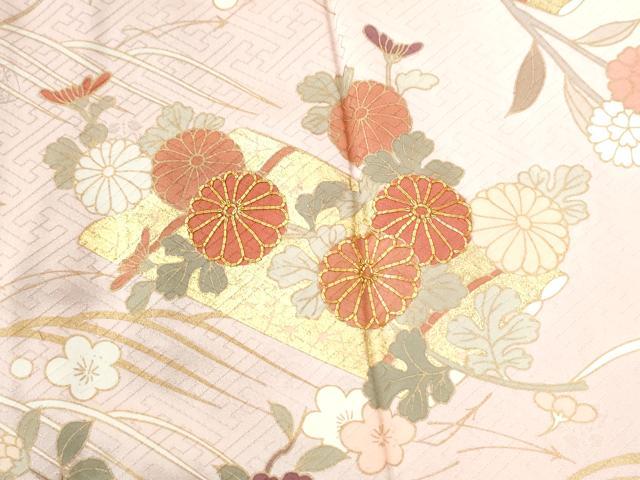 平和屋着物●十日町老舗ブランド　吉澤友禅　吾妻徳穂　訪問着　駒刺繍　花筏文　暈し染め　金彩　鈴乃屋扱い　正絹　逸品　CABI3065yc