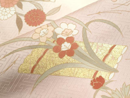 平和屋着物●十日町老舗ブランド　吉澤友禅　吾妻徳穂　訪問着　駒刺繍　花筏文　暈し染め　金彩　鈴乃屋扱い　正絹　逸品　CABI3065yc