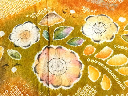 平和屋着物●豪華振袖　総絞り　辻が花　暈し染め　金彩　正絹　逸品　CABI3066yc