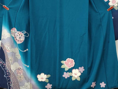 平和屋着物●豪華振袖　毬舞桜文　暈し染め　金彩　正絹　逸品　CABI3067yc