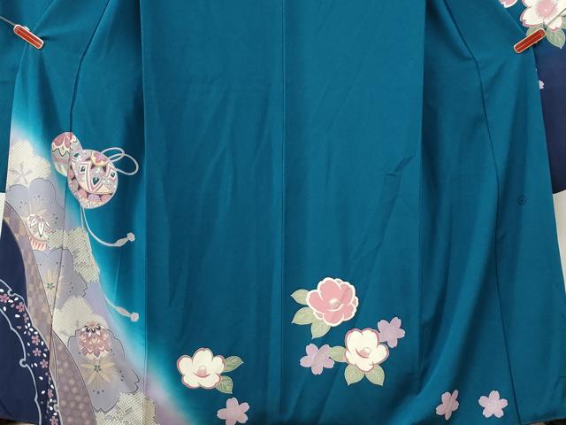 平和屋着物●豪華振袖　毬舞桜文　暈し染め　金彩　正絹　逸品　CABI3067yc