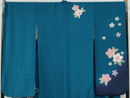 平和屋着物●豪華振袖　毬舞桜文　暈し染め　金彩　正絹　逸品　CABI3067yc