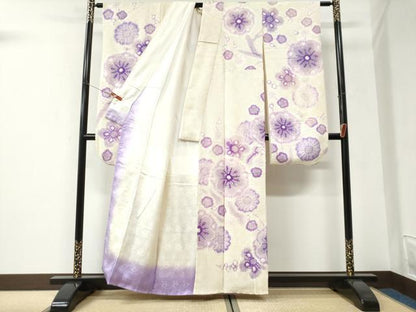 平和屋着物●豪華振袖　総絞り　枝梅文　正絹　逸品　CABI3069yc
