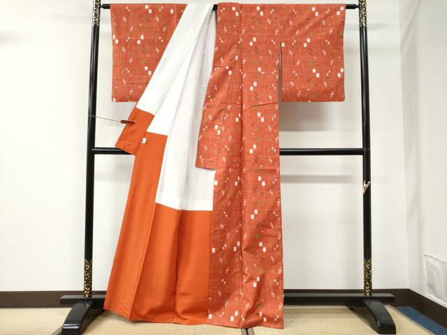 平和屋着物●上質な紬　琉球絣文様　ゑり善扱い　正絹　逸品　CABI3076yc