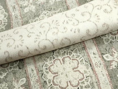 平和屋着物●上質な小紋　横段花鳥唐草文　正絹　逸品　CABI3077yc