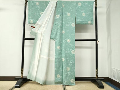 平和屋着物●上質な小紋　舞花文　正絹　逸品　CABI3079yc