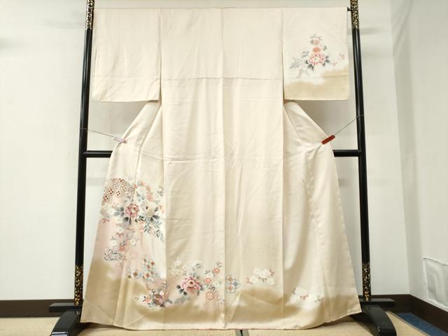 平和屋着物●中国三大刺繍　相良刺繍　訪問着　牡丹吉祥花文　正絹　逸品　CABI3081yc