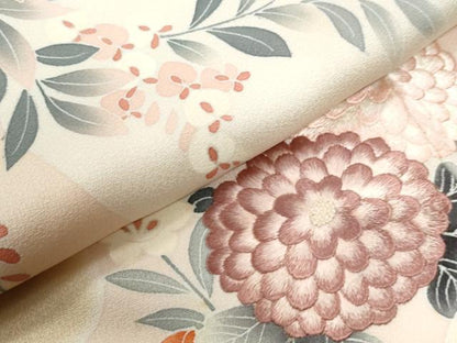 平和屋着物●中国三大刺繍　相良刺繍　訪問着　牡丹吉祥花文　正絹　逸品　CABI3081yc