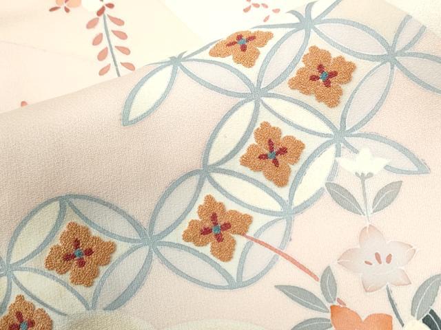 平和屋着物●中国三大刺繍　相良刺繍　訪問着　牡丹吉祥花文　正絹　逸品　CABI3081yc