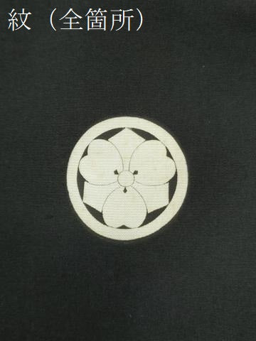 平和屋着物●男性　黒紋付　正絹　逸品　CABI3082yc