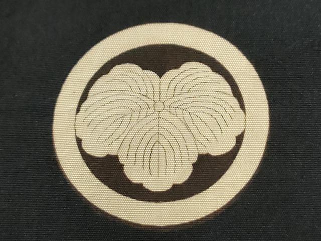 平和屋着物●男性　黒紋付　正絹　逸品　CABI3083yc