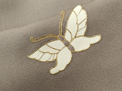 平和屋着物●訪問着　刺繍　舞蝶文　金糸　正絹　逸品　CABI3086yc