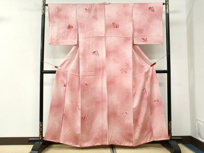 平和屋着物●上質な小紋　地紋起こし　舞花文　暈し染め　正絹　逸品　CABI3088yc