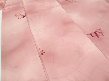平和屋着物●上質な小紋　地紋起こし　舞花文　暈し染め　正絹　逸品　CABI3088yc